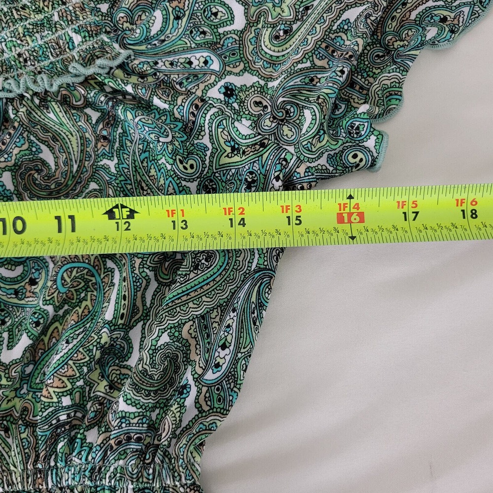 Oh Baby by Motherhood Womens Blouse Small Top Multicolor Paisley Short Sleeve‎ - Picture 6 of 13